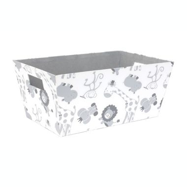 Taylor Madison Designs&reg; Safari Rectangular Tote Bin in Grey/White. View a larger version of this product image.