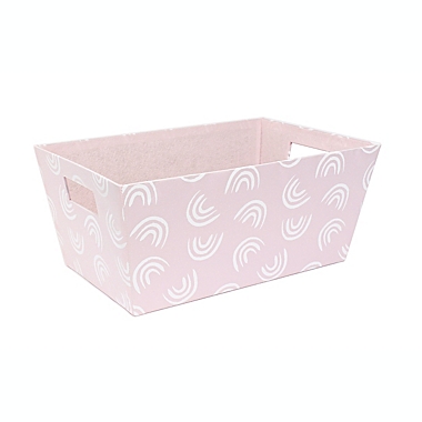 Taylor Madison Designs&reg; Rainbow Rectangular Tote Bin in Pink/White. View a larger version of this product image.
