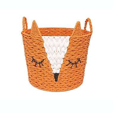 Taylor Madison Designs&reg; Fox Round Tote Bin in Orange/White. View a larger version of this product image.