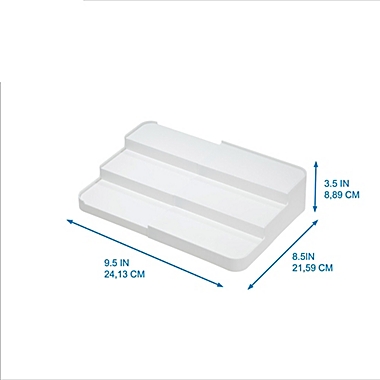 Squared Away&trade; 3-Tier Expandable Recycled Plastic Cabinet Organizer in Bright White. View a larger version of this product image.
