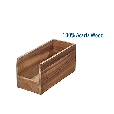 Squared Away&trade; Acacia Wood Small Storage Bin. View a larger version of this product image.