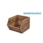 Alternate image 3 for Squared Away&trade; Acacia Wood Open-Front Geometric Storage Bin
