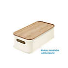 Alternate image 3 for Squared Away&trade; Large Stacking Storage Bin with Bamboo Lid in White