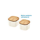 Alternate image 3 for Squared Away&trade; Small Storage Bins with Bamboo Lids in White (Set of 2)