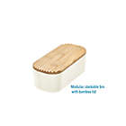 Alternate image 3 for Squared Away&trade; Medium Storage Bin with Bamboo Lid in White