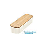 Alternate image 3 for Squared Away&trade; Large Storage Bin with Bamboo Lid in White