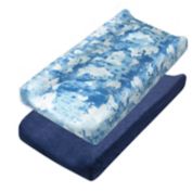 The Honest Company&reg; 2-Pack Printed Jersey and Terry Changing Pad Covers in Water
