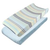 The Honest Company&reg; 2-Pack Printed Jersey and Terry Changing Pad Covers in Rainbow Blues