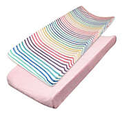 The Honest Company&reg; 2-Pack Printed Jersey and Terry Changing Pad Covers in Rainbow