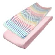 The Honest Company&reg; 2-Pack Printed Jersey and Terry Changing Pad Covers in Rainbow
