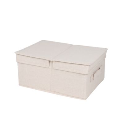 Squared Away&trade; Storage Box in Egret/Oyster Grey