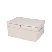 Squared Away&trade; Canvas Storage Box in Egret/Oyster Grey