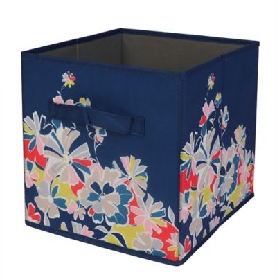 Simply Essential&trade; 11-Inch Collapsible Storage Bin in Blue Floral