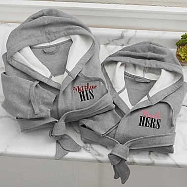 His & Hers Personalized Sweatshirt Robe. View a larger version of this product image.