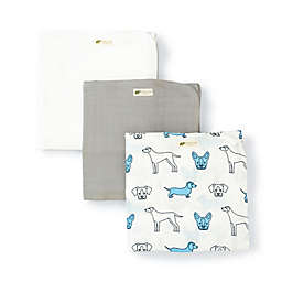 Monica + Andy 3-Pack Dog Tails Organic Cotton Muslin Wraps