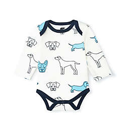 Monica + Andy Dog Tails Organic Cotton Bodysuit in Blue