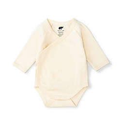 Monica + Andy Preemie Long Sleeve Lucky Organic Cotton Bodysuit in Solid Cream