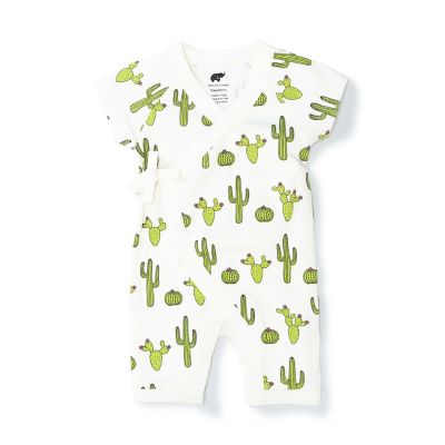 Monica + Andy Cactus Dreams Sweet Baby B Organic Cotton Romper in White