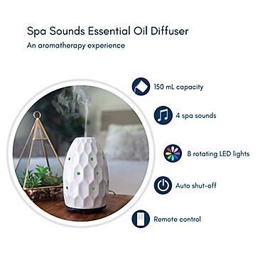 Spa Sounds Hexagon Ultrasonic LED-Lit Diffuser in White. View a larger version of this product image.