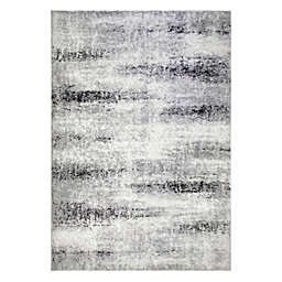 Leick Home Soft Shag Painterly Modern Rug in Grey