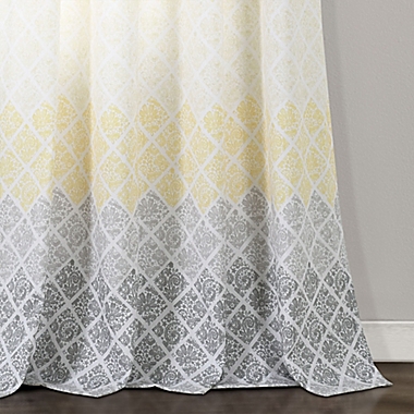 Lush Decor Medallion Ombre 84-Inch Grommet Window Curtain Panels in Yellow/Grey (Set of 2). View a larger version of this product image.