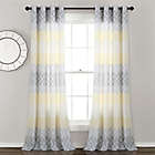 Alternate image 0 for Lush Decor Medallion Ombre 84-Inch Grommet Window Curtain Panels in Yellow/Grey (Set of 2)