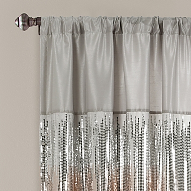 Lush Decor Night Sky 63-Inch Rod Pocket Window Curtain Panel in Grey/Blue (Single). View a larger version of this product image.
