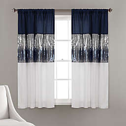 Lush Decor Night Sky 63-Inch Rod Pocket Window Curtain Panel in Navy/White (Single)