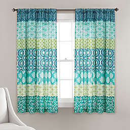Bohemian Stripe Window Curtain Panels 52X63 Set