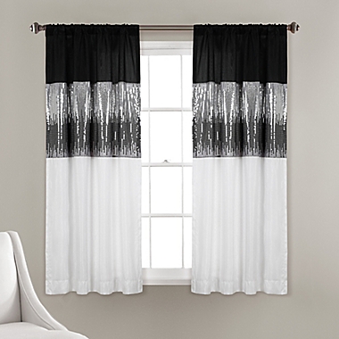 Lush Decor Night Sky 63-Inch Rod Pocket Window Curtain Panel in Black/White (Single). View a larger version of this product image.