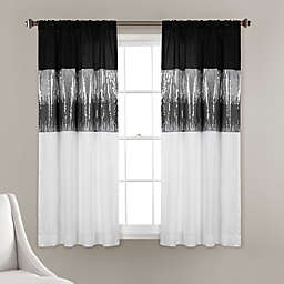 Lush Decor Night Sky 63-Inch Rod Pocket Window Curtain Panel in Black/White (Single)