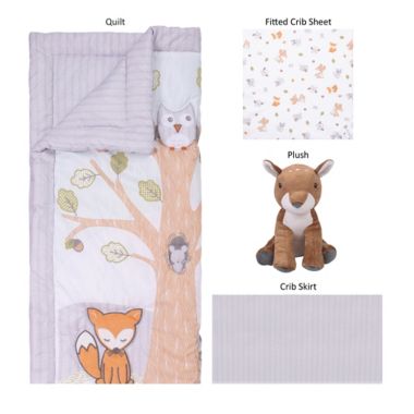 Sammy &amp; Lou Friendly Forest 4-Piece Crib Bedding set in Green/Brown. View a larger version of this product image.
