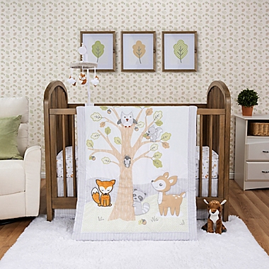 Sammy &amp; Lou Friendly Forest 4-Piece Crib Bedding set in Green/Brown. View a larger version of this product image.