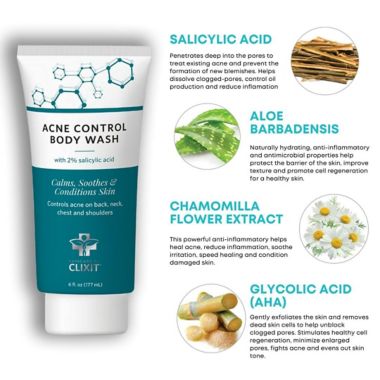 Clixit&reg; 6 fl. oz. Acne Control Body Wash. View a larger version of this product image.