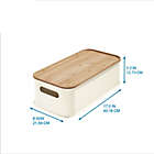 Alternate image 2 for Squared Away&trade; Large Stacking Storage Bin with Bamboo Lid in White