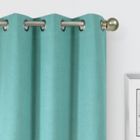 Alternate image 1 for Simply Essential&trade; Calvert 84-Inch Grommet Blackout Curtain Panels in Aqua (Set of 2)