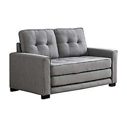 USPride Furniture Franco Convertible Sleeper Loveseat in Light Brown