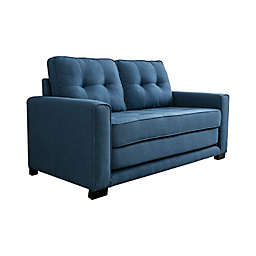 USPride Furniture Franco Convertible Sleeper Loveseat in Ocean Blue