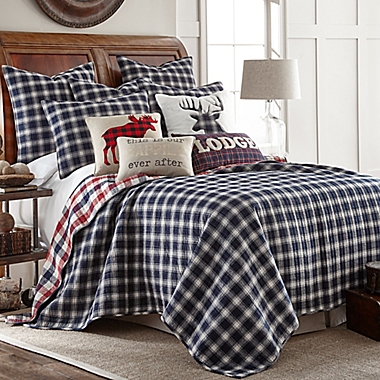 Levtex Home Lodge Reversible King Quilt Set in Navy/Red. View a larger version of this product image.