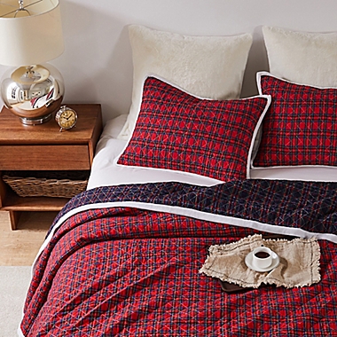 Levtex Home Plaid 3-Piece Reversible Full/Queen Quilt Set in Red/Blue. View a larger version of this product image.