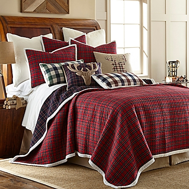 Levtex Home Plaid 3-Piece Reversible Full/Queen Quilt Set in Red/Blue. View a larger version of this product image.