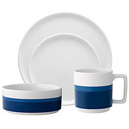 Noritake® ColorStax Stripe 4-Piece Place Setting in Blue/White