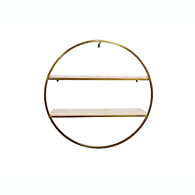 Studio 3B&trade; 24-Inch Round Wall Shelf in Gold/White. View a larger version of this product image.