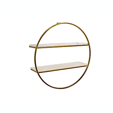 Studio 3B&trade; 24-Inch Round Wall Shelf in Gold/White. View a larger version of this product image.