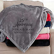 Anniversary Text Personalized 50-Inch x 60-Inch Fleece Throw