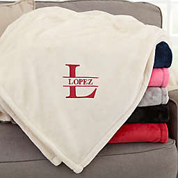 Lavish Last Name Embroidered Fleece Blanket