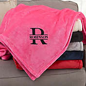 Lavish Last Name Embroidered 50-Inch x 60-Inch Fleece Blanket in Pink