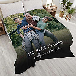 Photo & Message For Him Personalized Plush Fleece Blanket