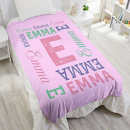 Repeating Name Personalized 48-Inch x 72-Inch Weighted Blanket with Duvet Cover