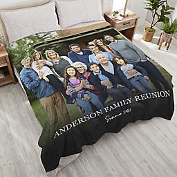 Photo & Message For Family Personalized Plush Fleece Blanket